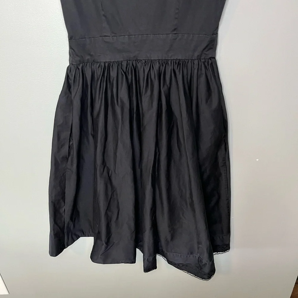 Kate Spade Zip Front Collared Black Dress